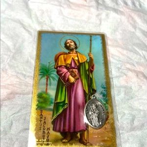 St James the Great prayer card and medal #bme022